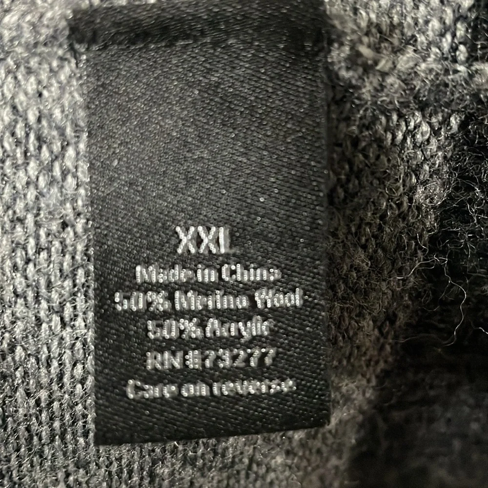 Apt. 9 Merino Wool Knit Sweater Gray Black Soft Career Casual Work Mens Size XXL